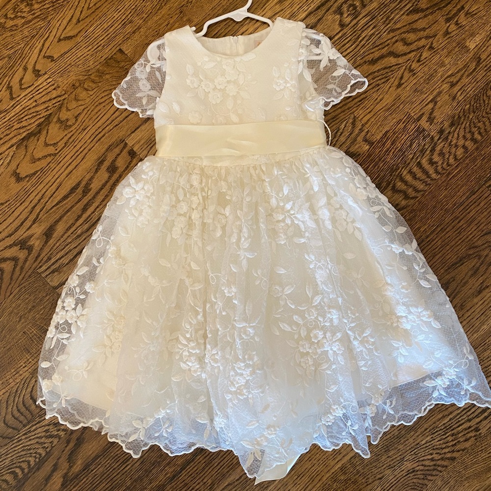 BHLDN ivory flower girl dress, size 4